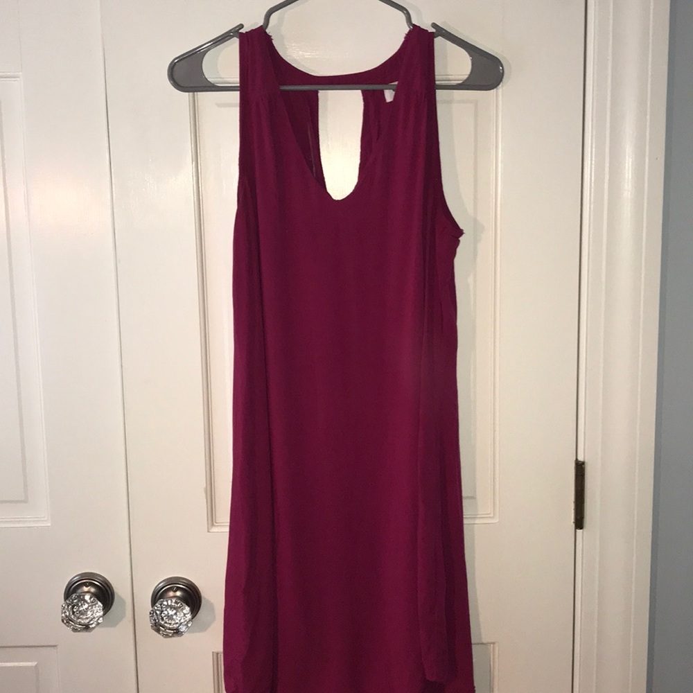 Fuchsia V-neck dress
